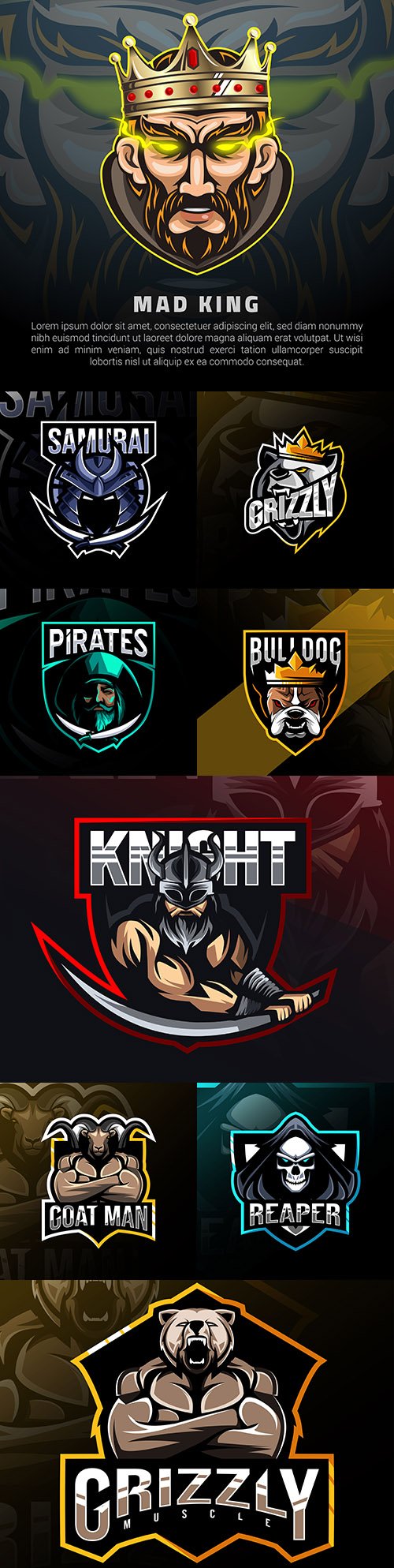 Emblem gaming mascot design cybersport illustration 20