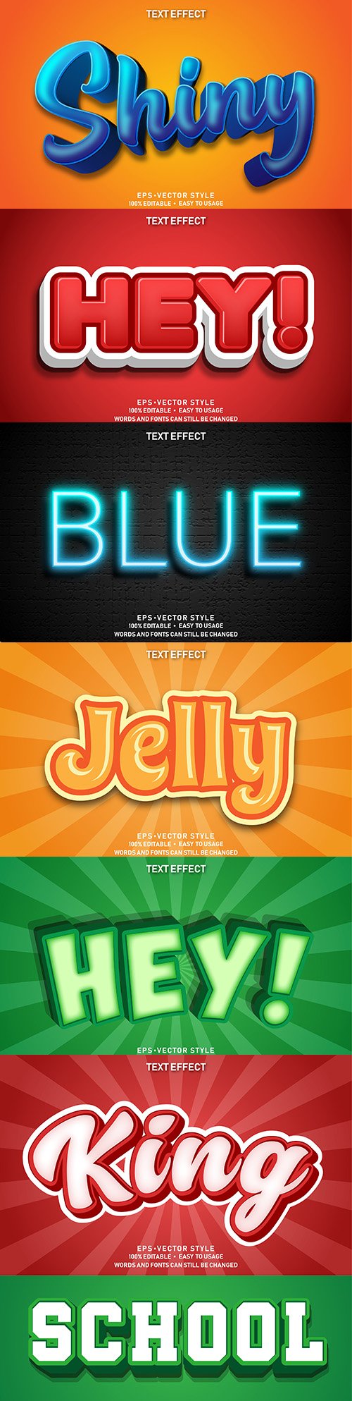 Editable font effect text collection illustration design 72