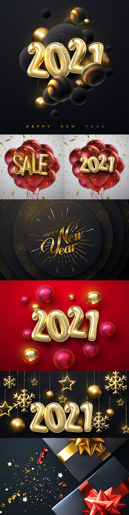 Happy New Year 2021 bright illustration holiday design