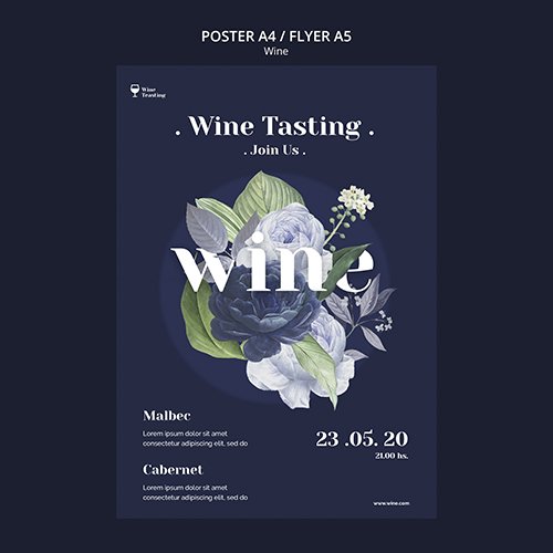 Poster design wine tasting PSD