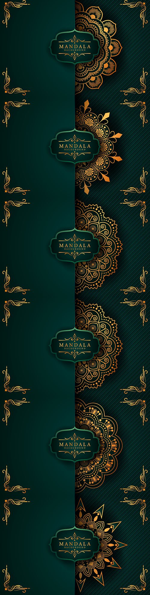Mandala creative luxury green design background 7