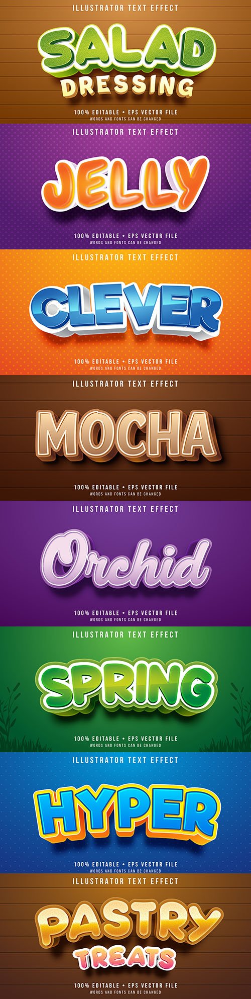 Editable font effect text collection illustration design 74