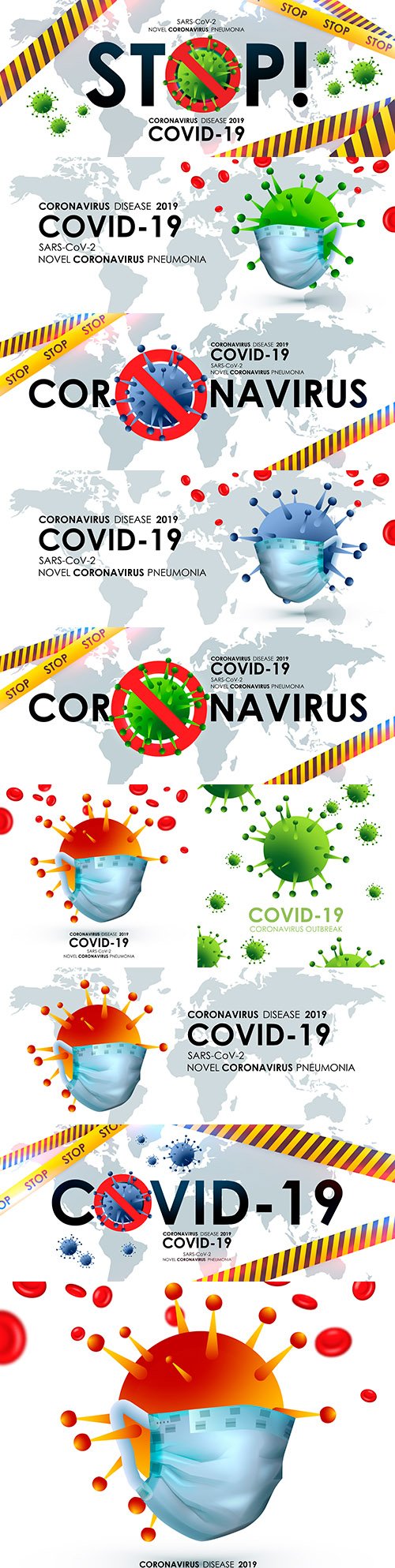 Coronavirus outbreaks with viral cell in microscopic form