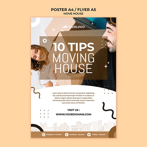Move house PSD flyer design