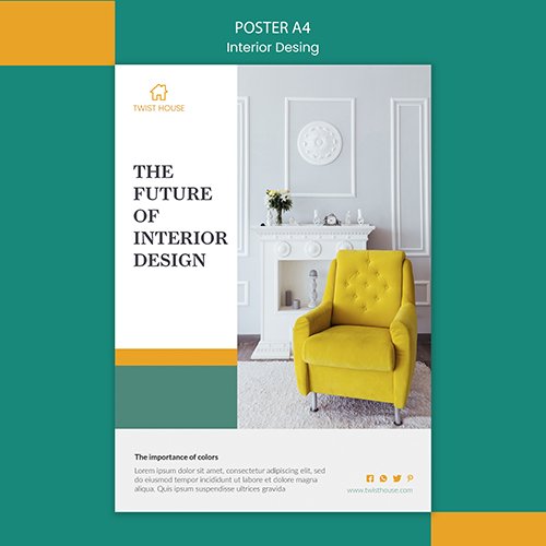 Poster for interior design PSD