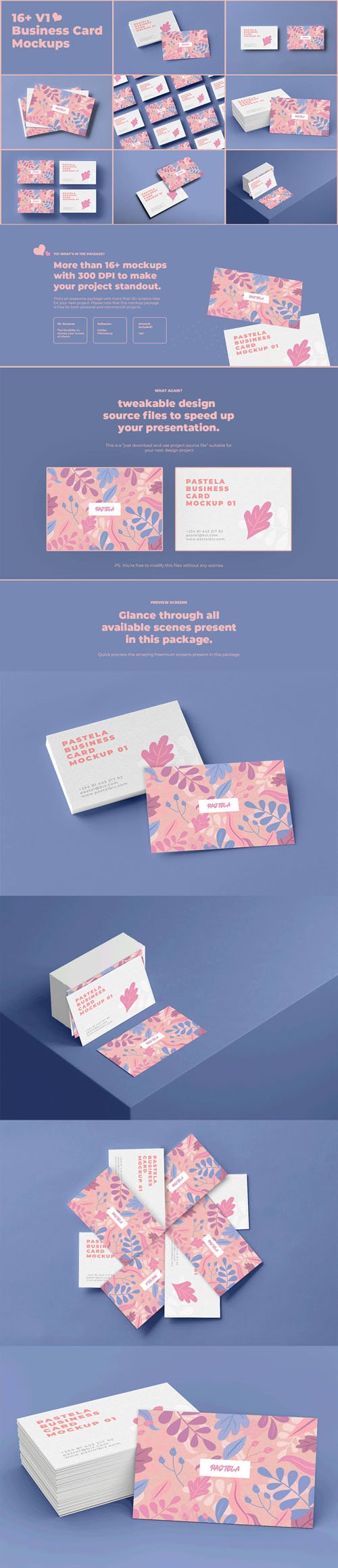 Business Card PSD Mockups Collection V1