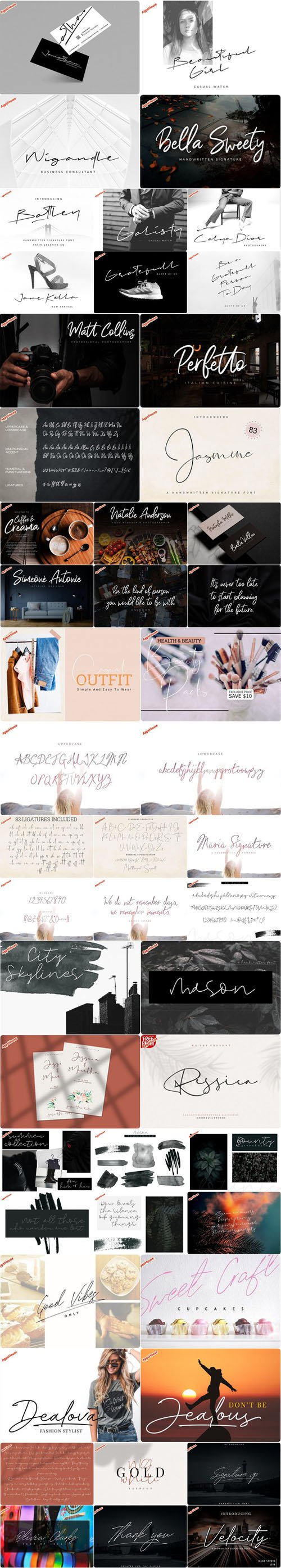 Handwritten Signature Font Collection [8 Fonts]