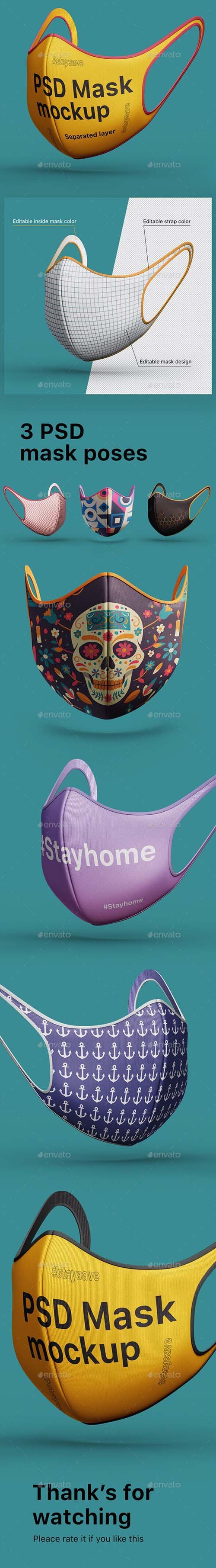 Face medical Mask Protection PSD mockup 26390207