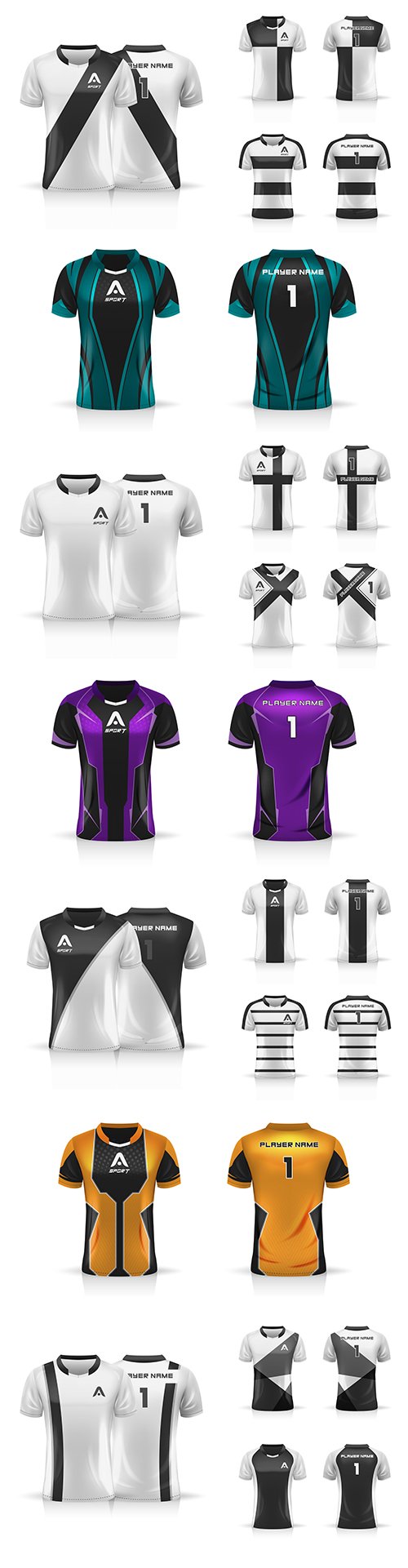 Specification football sports, T-shirt uniform template
