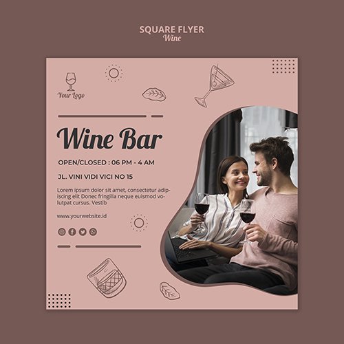 Wine flyer PSD template