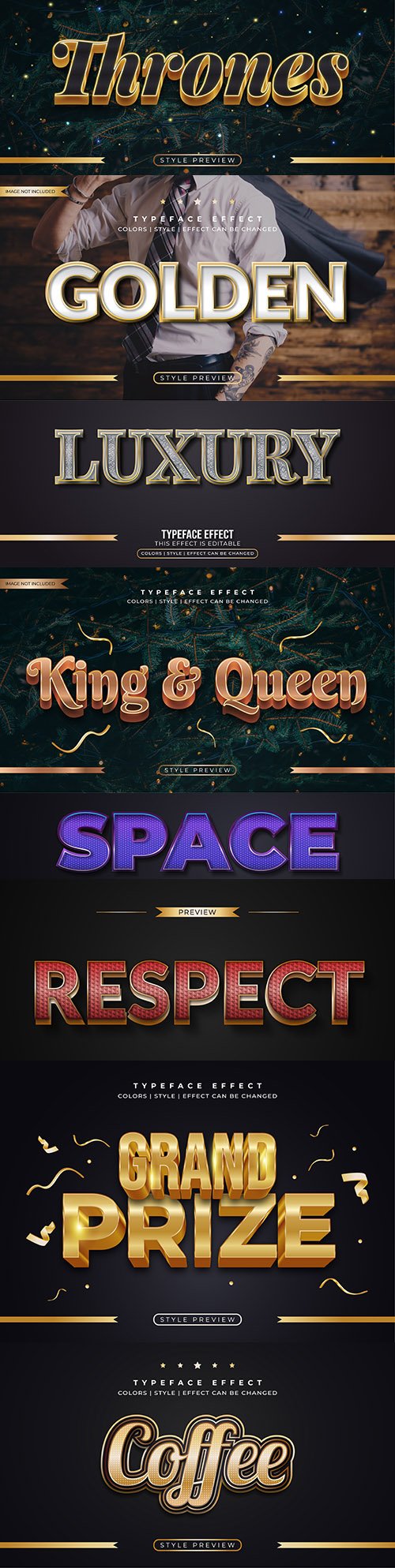 Editable font effect text collection illustration design 79