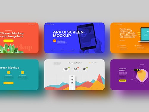 Landscape App UI Screen Mockup Set 342459259