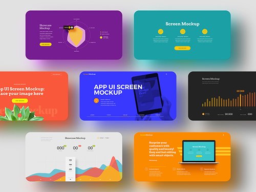 Landscape App UI Screen Mockup Set 342459009