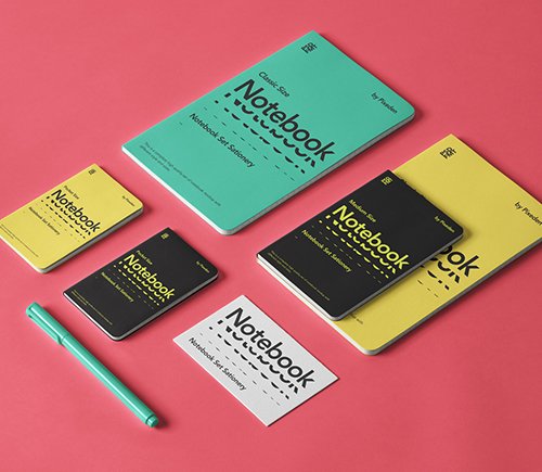 Notebooks Set Stationery Mockup
