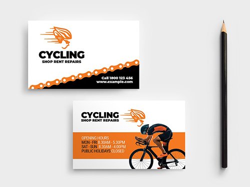 Cycling Shop Business Card Layout 341101949