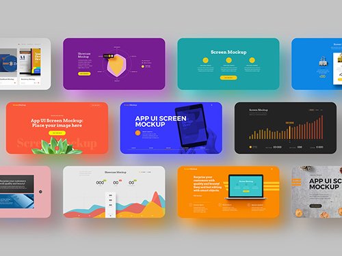 Landscape App UI Screen Mockup Set 342459198