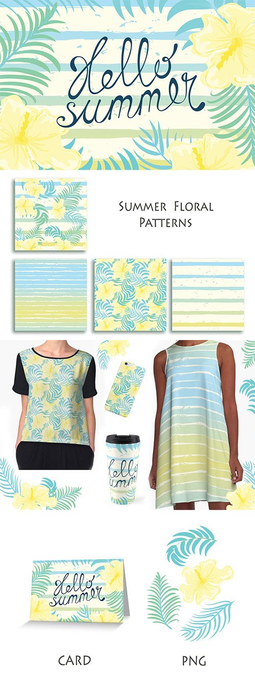 Hibiscus Summer Floral Patterns