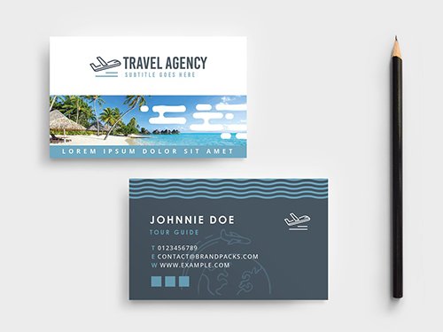 Travel Agency Tour Guide Business Card Layout 341481275