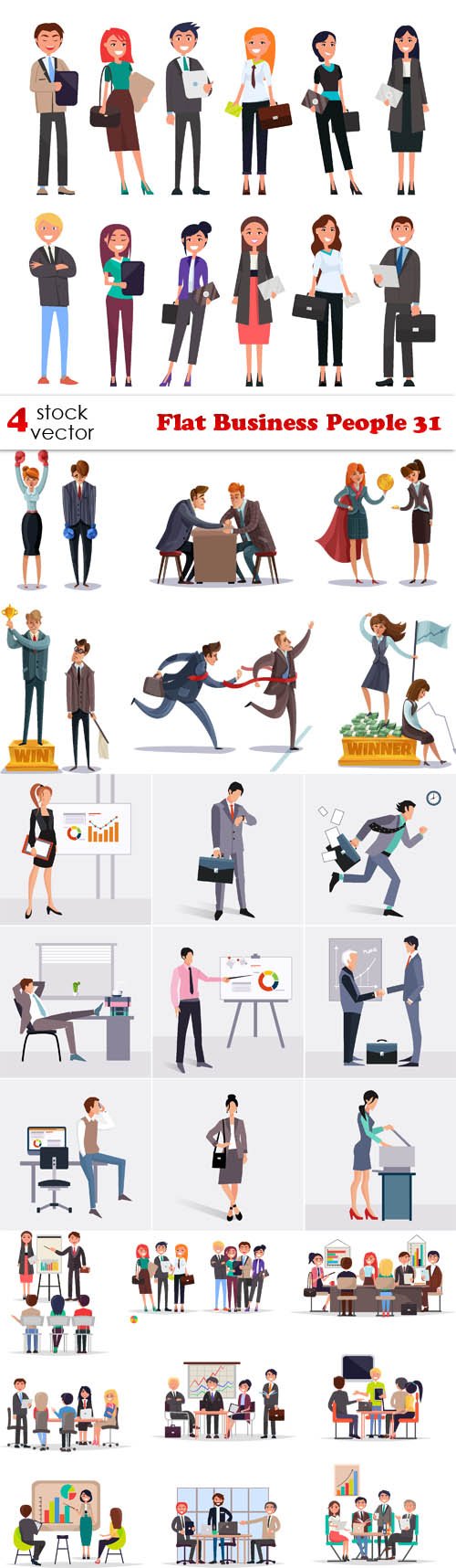 Vectors - Flat Business People 31