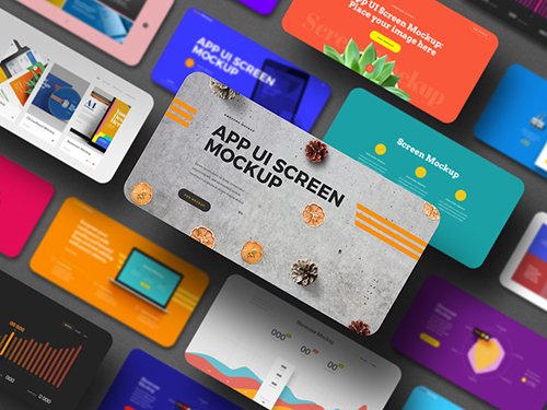 Landscape App UI Screen Mockup Set 342458669