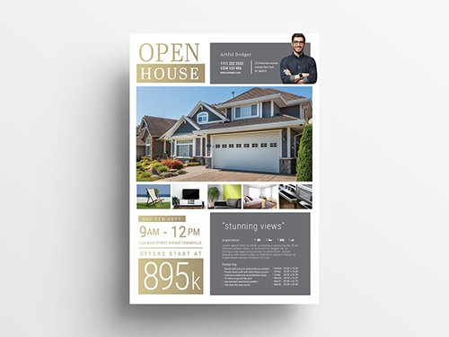 Real Estate Open House Poster Layout 342121317