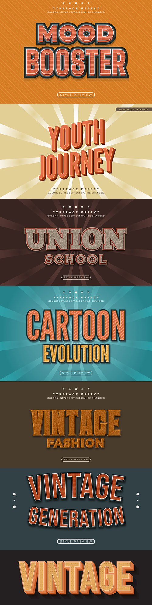 Editable font effect text collection illustration design 81