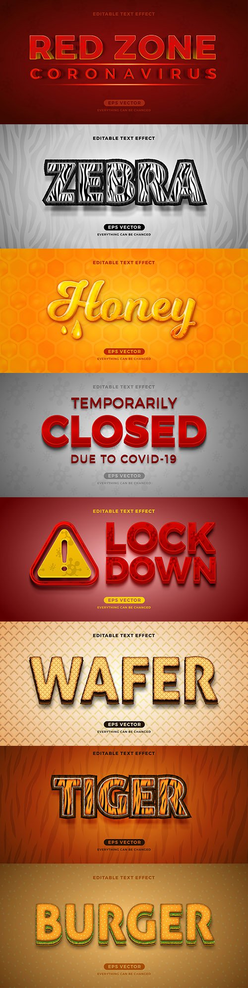 Editable font effect text collection illustration design 82