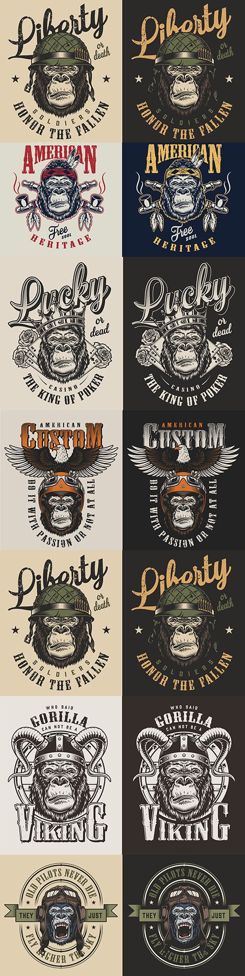 T-shirt with print gorilla vintage style design