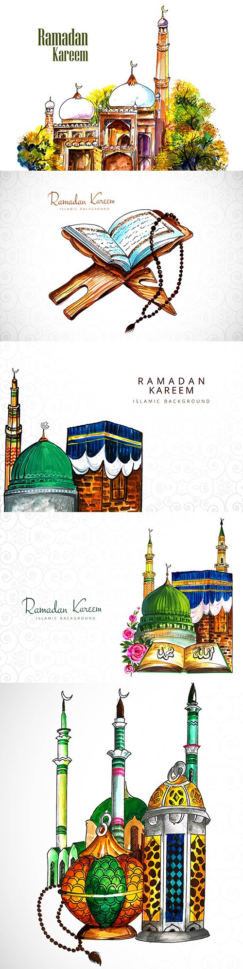 Ramadan Kareem illustration design with mosque