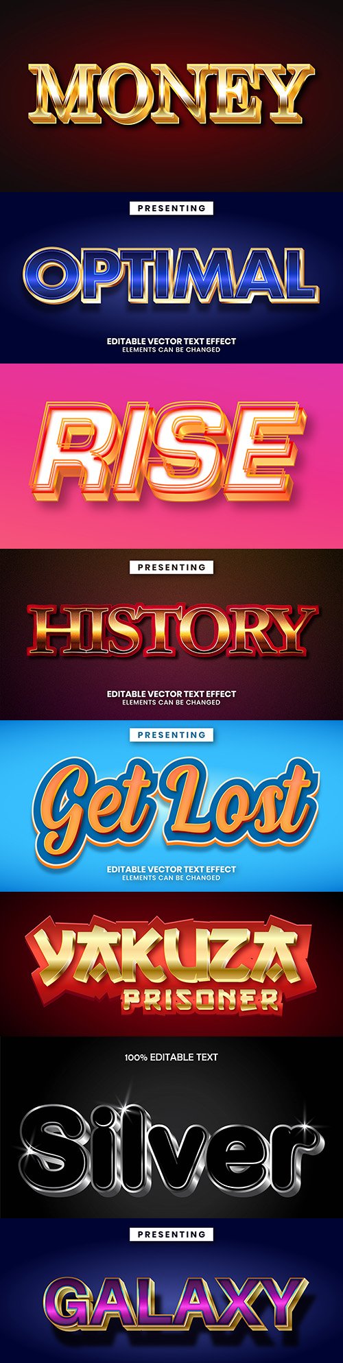 Editable font effect text collection illustration design 80