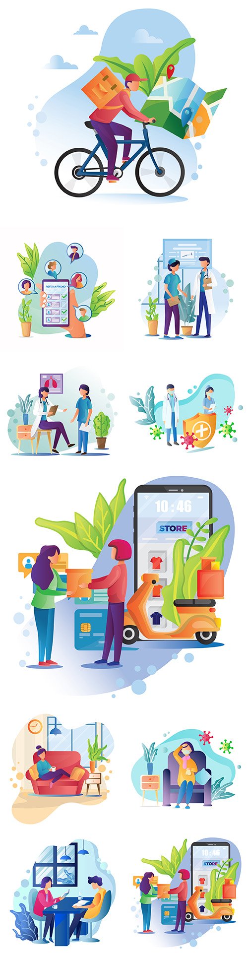 People different professions illustration with flat style