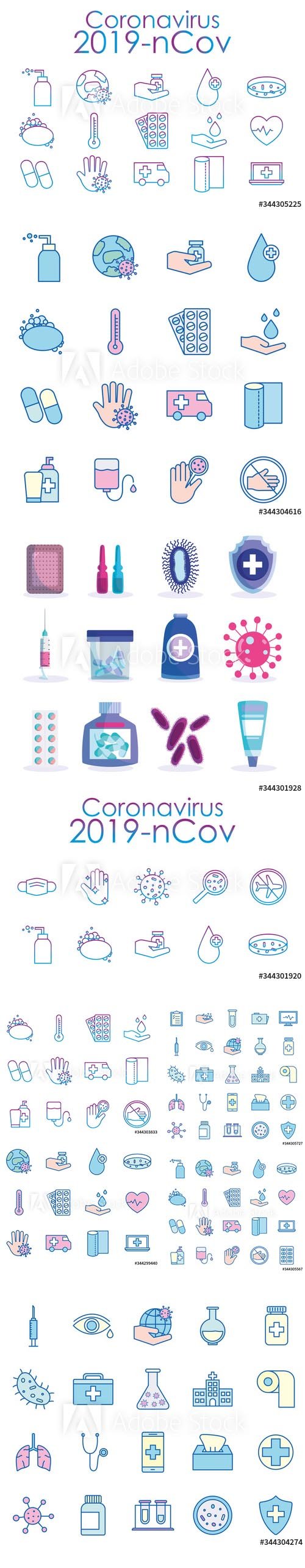 Covid 19 virus icon Vector set