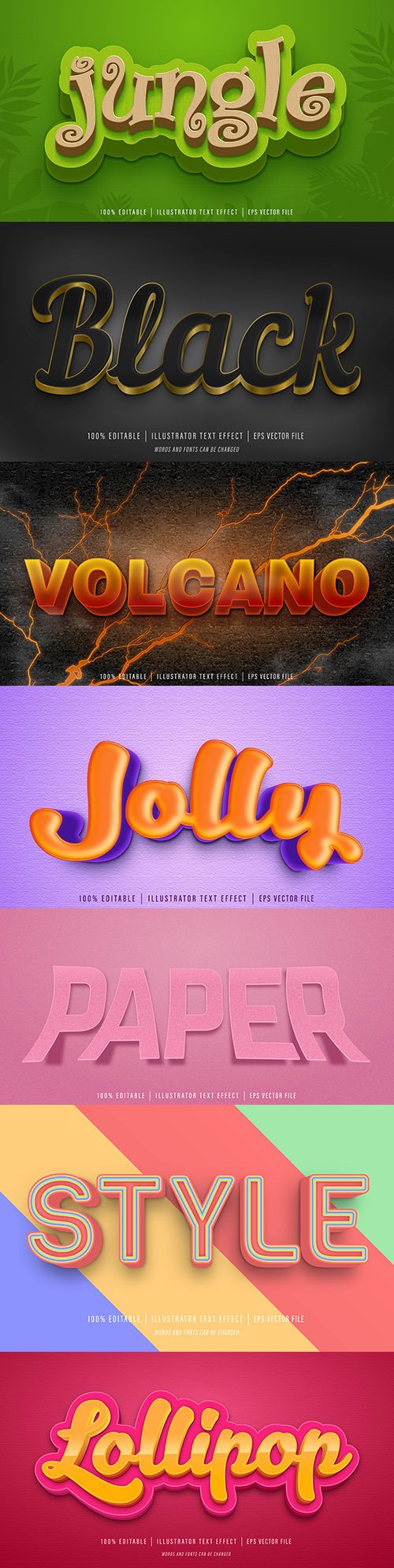 Editable font effect text collection illustration design 86
