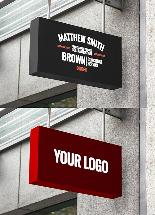 Rectangular Indoor Mounted Entrance Sign Mockup 344298987