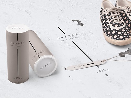 Packaged T-Shirts with Paper Bag and Business Card Mockup