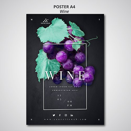 Wine company PSD poster design