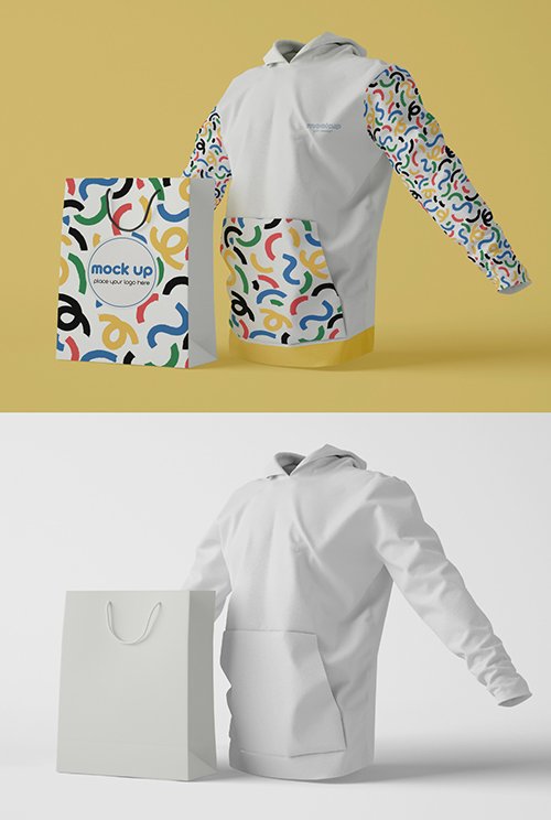 Hoodie and Bag Mockup 343941084