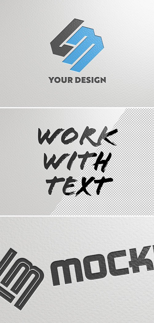 Debossed Logo Mockup on Paper Texture 343975719