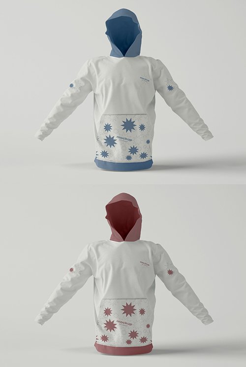 Hoodie Sweatshirt Mockup on Solid Background 343940745