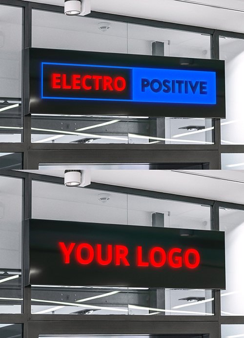 Rectangular 3D Entrance Sign Mockup with Light 344301247