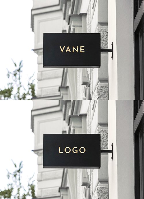 Rectangular Outdoor Mounted Entrance Sign Mockup 344301117