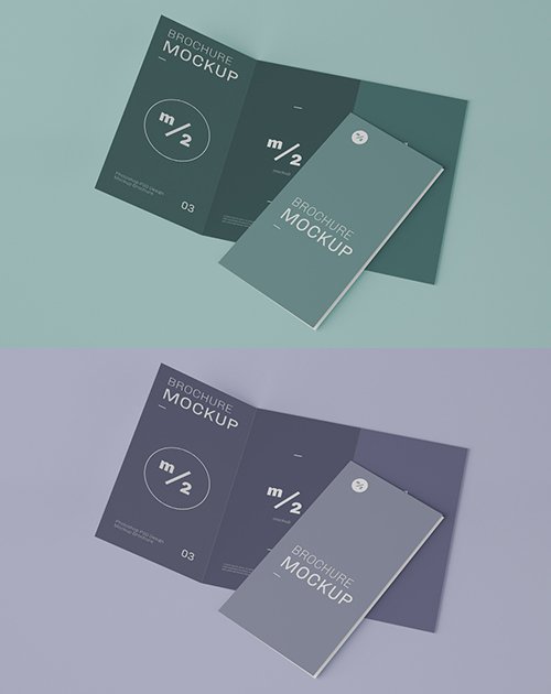 Open and Close Trifold Brochure Mockup 343940686