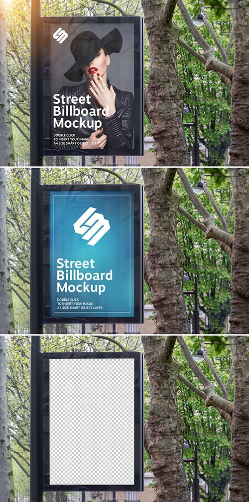 Billboard in a City with Natural Landscape Mockup 343975957