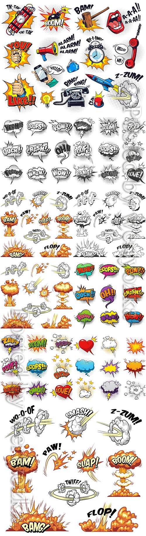 Comic vector elements set