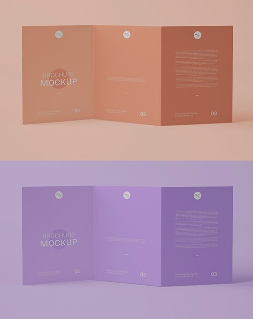 Trifold Brochure Mockup on Solid Background 343939981