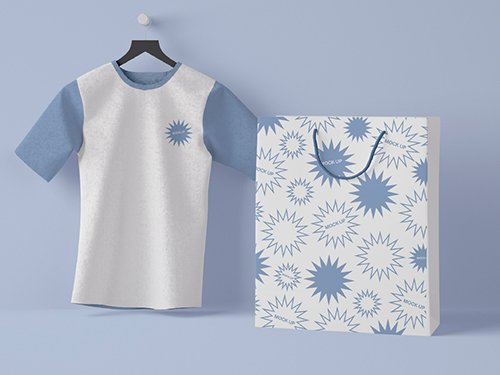 T-Shirt with Bag Mockup 346304823