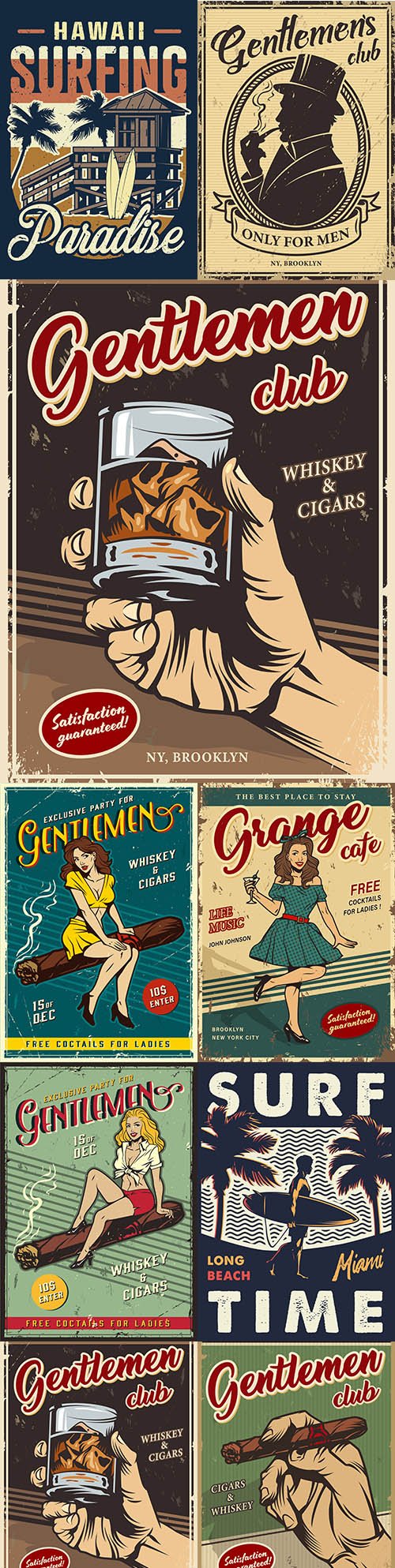 Vintage gentleman club advertising template