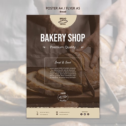 Bread poster PSD template