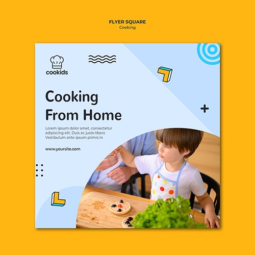 Cooking at home flyer psd template