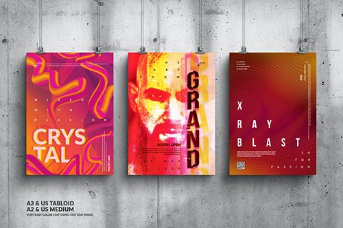 Music Event Big Poster Design Set